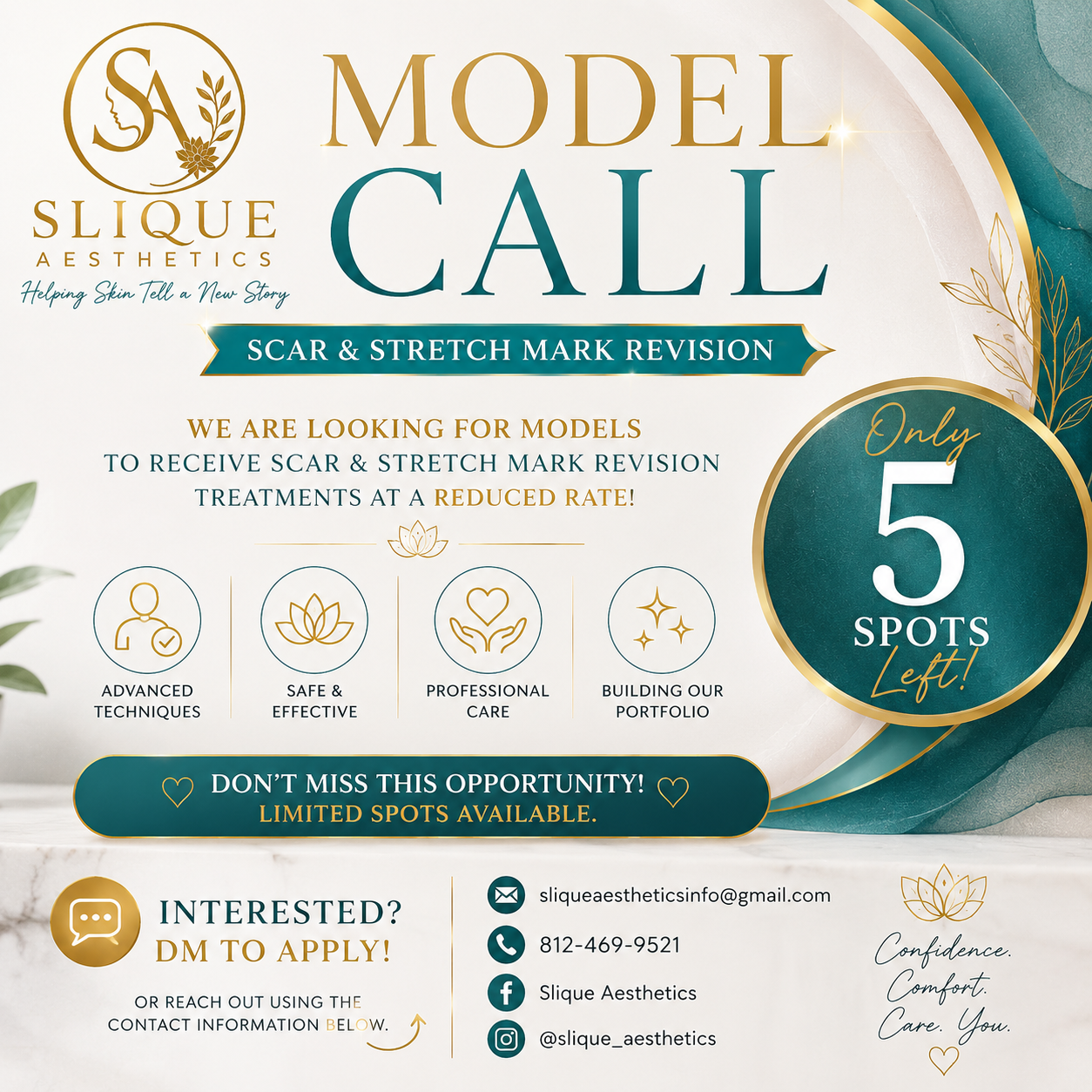 Slique Aesthetics model call